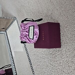 Gucci Satin Pouch & Box. NEW!!